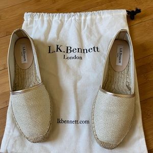 Brand New L.K. Bennett Soft Gold Elsa espadrilles